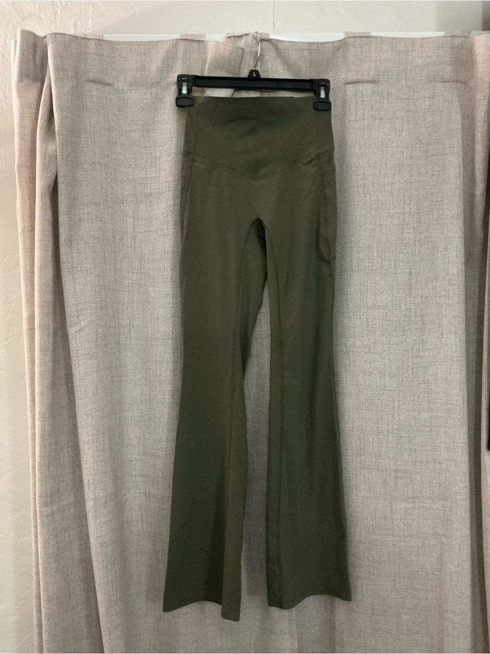 HALARA ultra sculpt, high waisted, tummy control Olive Green Flare Leggings